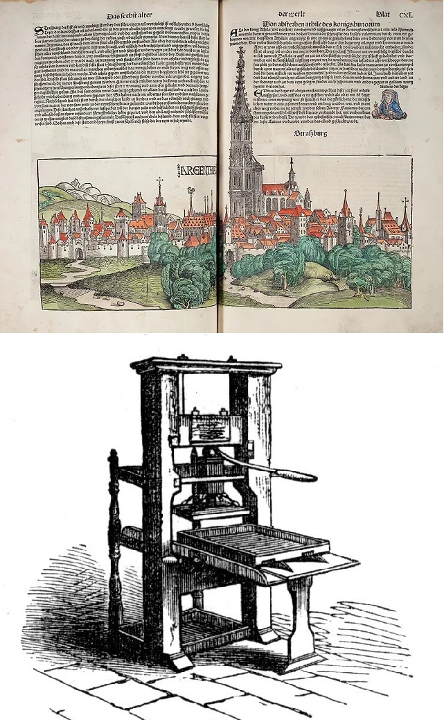Lee más sobre el artículo El 12 de julio de 1493 se publicó la Crónica de Núremberg, uno de los primeros libros realizados por la imprenta
